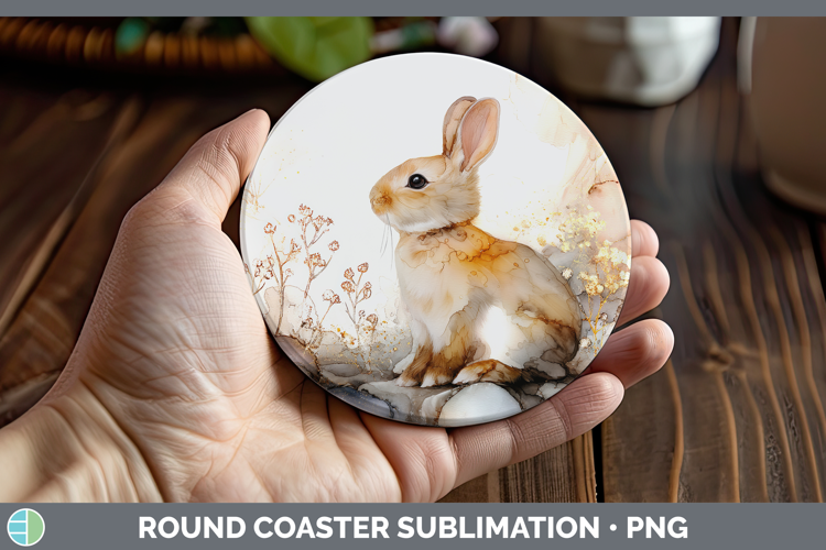 Bunny Best Sellers 02 Alcohol Ink Round Coaster Sublimation