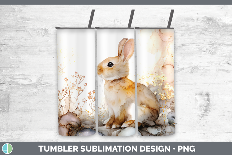 Bunny Best Sellers 02 Alcohol Ink Tumbler Sublimation Design