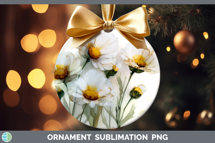 Daisies Best Sellers 02 Alcohol Ink Ornament Sublimation Des