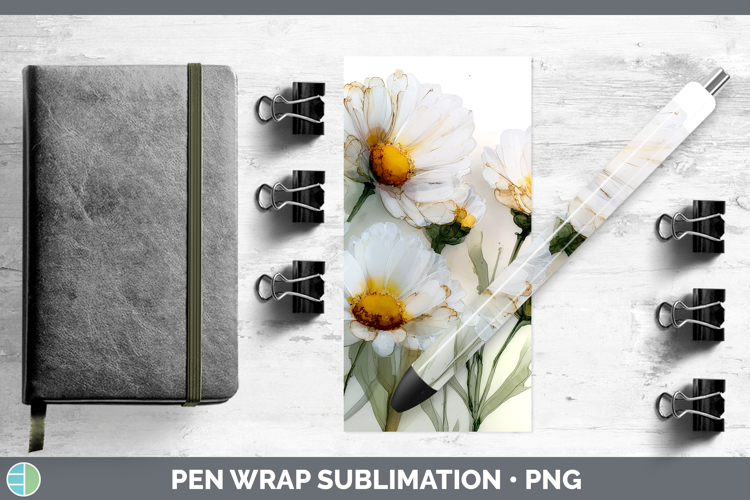 Daisies Best Sellers 02 Alcohol Ink Pen Wrap Sublimation Des