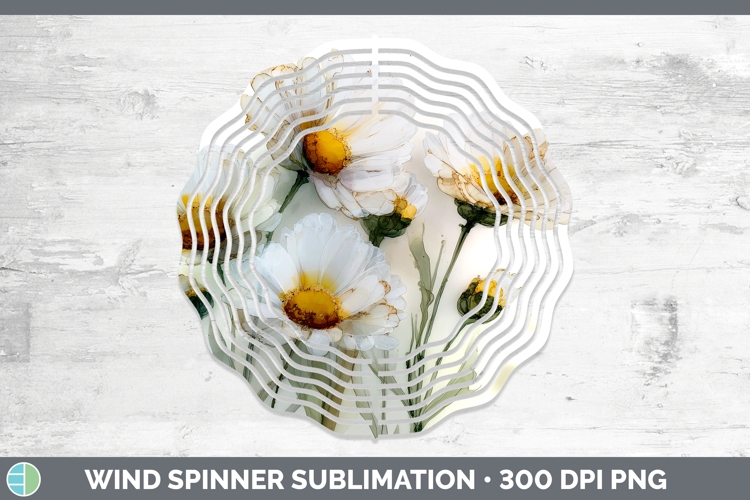 Daisies Best Sellers 02 Alcohol Ink Wind Spinner Sublimation