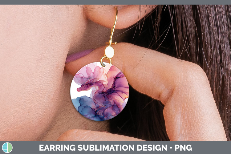 Dragon Best Sellers 02 Alcohol Ink Round Earrings Sublimatio