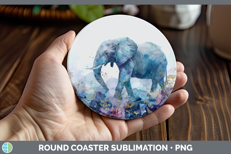 Elephant Best Sellers 02 Alcohol Ink Round Coaster Sublimati