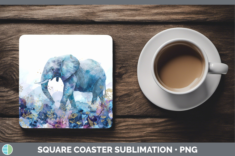 Elephant Best Sellers 02 Alcohol Ink Square Coaster Sublimat