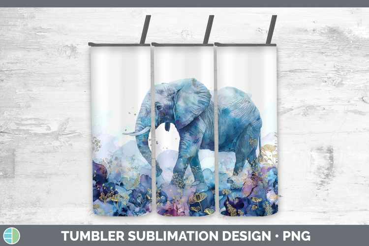Elephant Best Sellers 02 Alcohol Ink Tumbler Sublimation Des