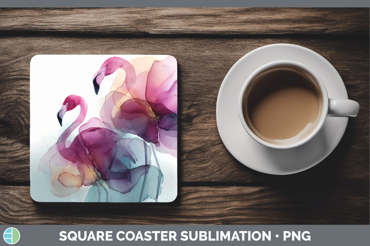 Flamingo Best Sellers 02 Alcohol Ink Square Coaster Sublimat
