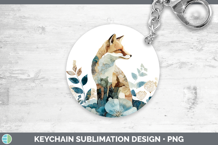Fox Best Sellers 02 Alcohol Ink Keychain Sublimation Design