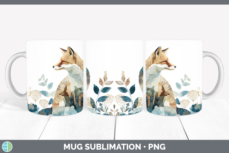 Fox Best Sellers 02 Alcohol Ink Mug Wrap Sublimation Design