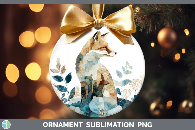 Fox Best Sellers 02 Alcohol Ink Ornament Sublimation Design