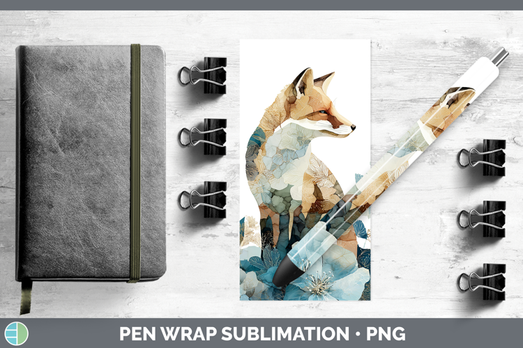 Fox Best Sellers 02 Alcohol Ink Pen Wrap Sublimation Design