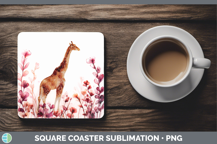Giraffe Best Sellers 02 Alcohol Ink Square Coaster Sublimati