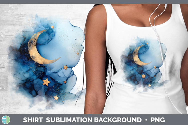 Moon and Stars Best Sellers 02 Alcohol Ink Shirt Sublimation