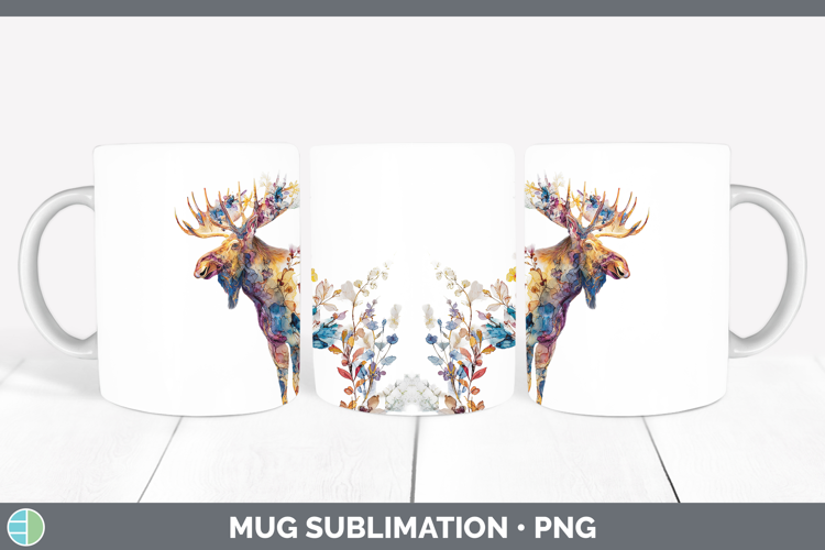Moose Best Sellers 02 Alcohol Ink Mug Wrap Sublimation Desig