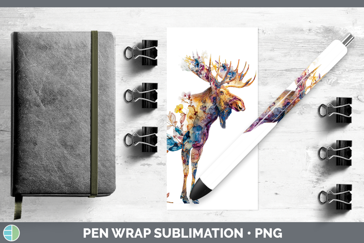 Moose Best Sellers 02 Alcohol Ink Pen Wrap Sublimation Desig