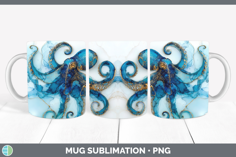 Octopus Best Sellers 02 Alcohol Ink Mug Wrap Sublimation Des