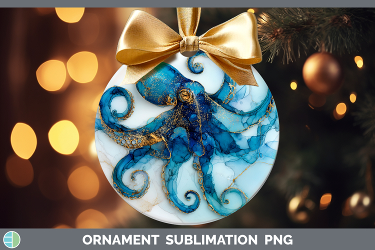 Octopus Best Sellers 02 Alcohol Ink Ornament Sublimation Des