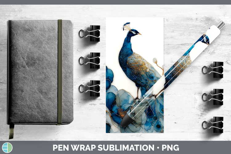 Peacock Best Sellers 02 Alcohol Ink Pen Wrap Sublimation Des