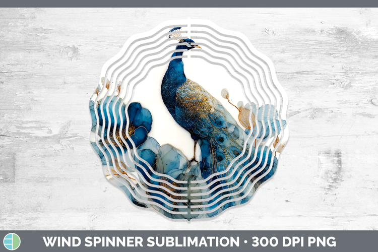 Peacock Best Sellers 02 Alcohol Ink Wind Spinner Sublimation