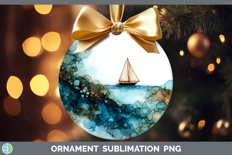 Sail Boat Best Sellers 02 Alcohol Ink Ornament Sublimation D