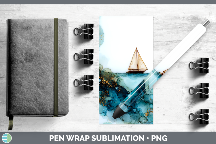 Sail Boat Best Sellers 02 Alcohol Ink Pen Wrap Sublimation D