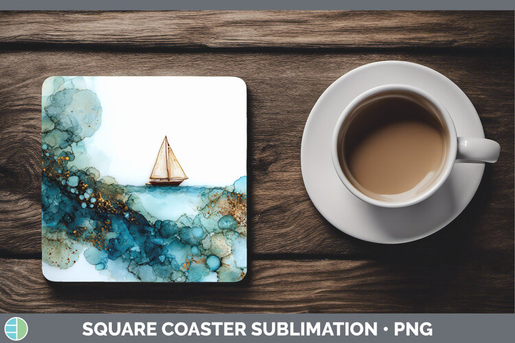 GorgeousBest Sellers 02 Alcohol Ink Square Coaster design.