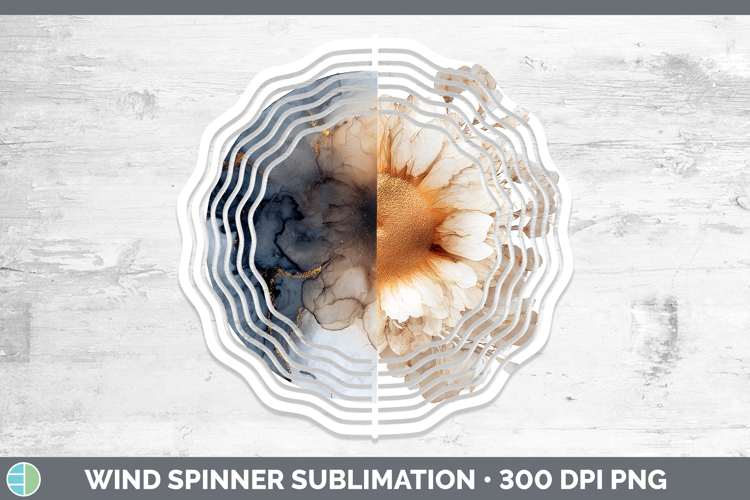 Sun and Moon Best Sellers 02 Alcohol Ink Wind Spinner Sublim