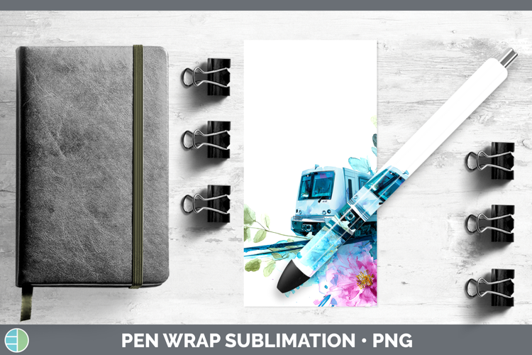 Train Best Sellers 02 Alcohol Ink Pen Wrap Sublimation Desig