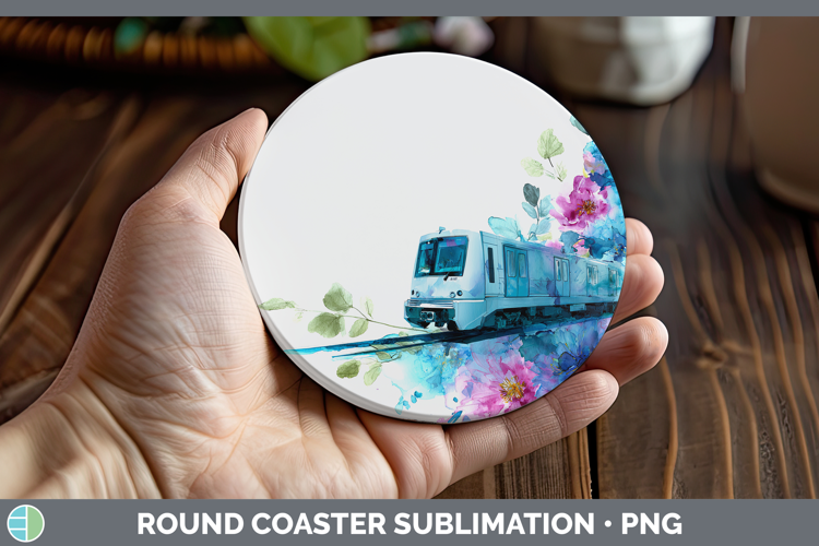 Train Best Sellers 02 Alcohol Ink Round Coaster Sublimation