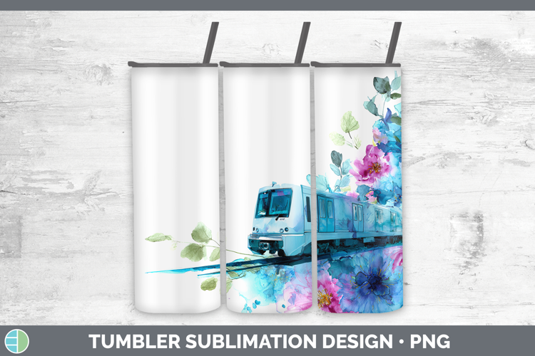 Train Best Sellers 02 Alcohol Ink Tumbler Sublimation Design