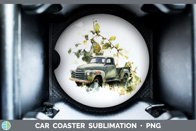 Vintage Truck Best Sellers 02 Alcohol Ink Car Coaster Sublim