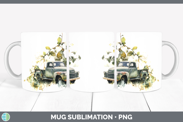Vintage Truck Best Sellers 02 Alcohol Ink Mug Wrap Sublimati