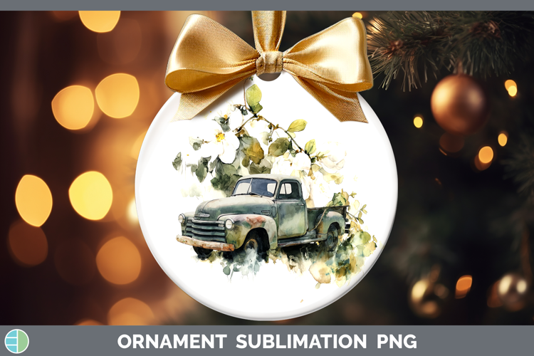 Vintage Truck Best Sellers 02 Alcohol Ink Ornament Sublimati
