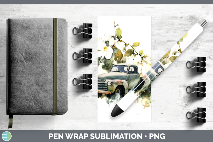 Vintage Truck Best Sellers 02 Alcohol Ink Pen Wrap Sublimati