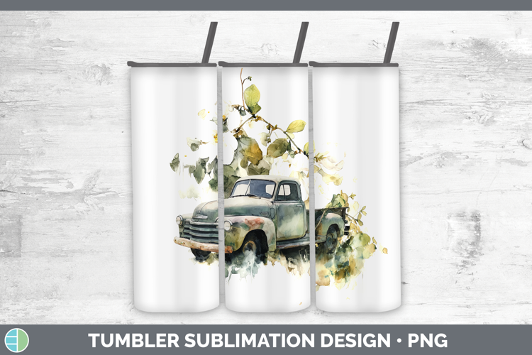 Vintage Truck Best Sellers 02 Alcohol Ink Tumbler Sublimatio