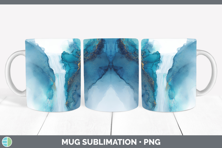 Waterfall Best Sellers 02 Alcohol Ink Mug Wrap Sublimation D