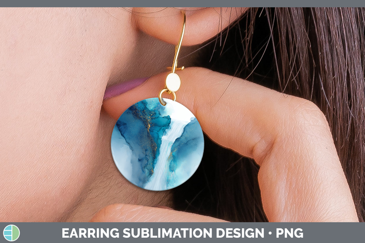 Waterfall Best Sellers 02 Alcohol Ink Round Earrings Sublima
