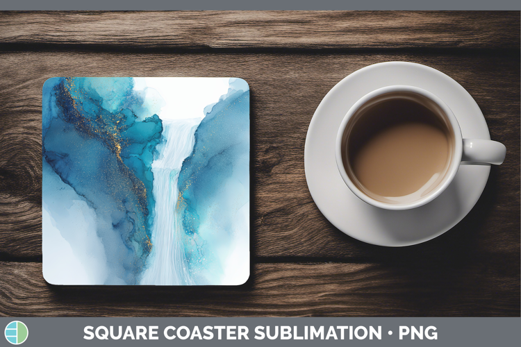 Waterfall Best Sellers 02 Alcohol Ink Square Coaster Sublima