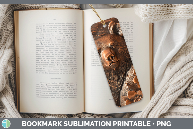 Best Sellers 02 Copper Relief Bear Bookmark Sublimation Prin