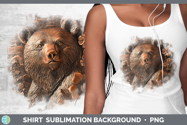 Best Sellers 02 Copper Relief Bear Shirt Sublimation Sublima