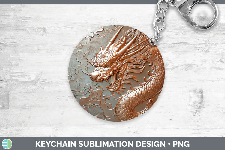 Best Sellers 02 Copper Relief Dragon Keychain Sublimation Ke