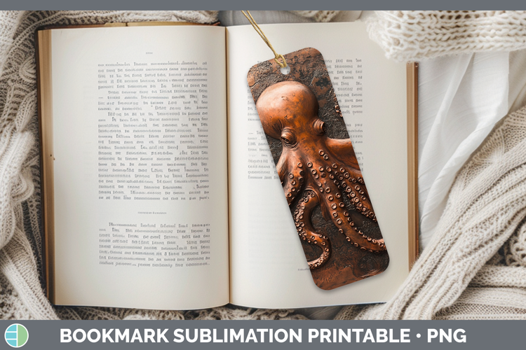 Best Sellers 02 Copper Relief Octopus Bookmark Sublimation P