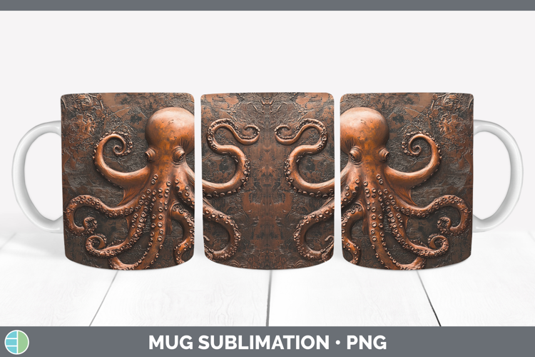 Best Sellers 02 Copper Relief Octopus Mug Wrap Sublimation C