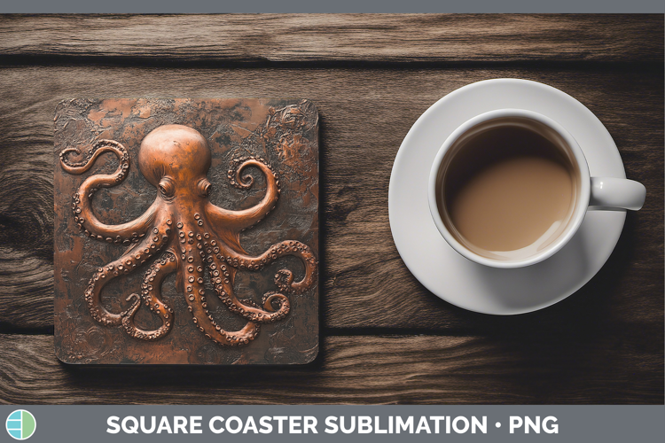 Best Sellers 02 Copper Relief Octopus Square Coaster Sublima