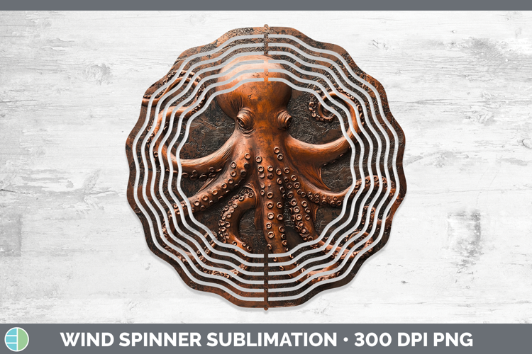 Best Sellers 02 Copper Relief Octopus Wind Spinner Sublimati