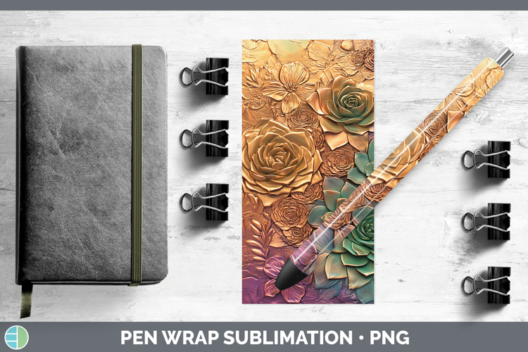 Best Sellers 02 Copper Relief Succulents Pen Wrap Sublimatio