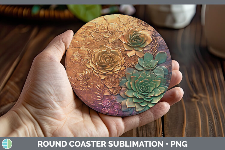 GorgeousBest Sellers 02 Copper Relief Round Coaster design.