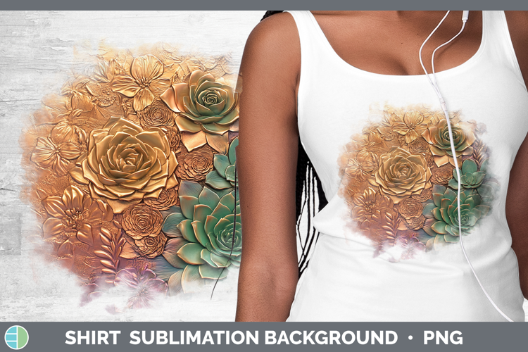 Best Sellers 02 Copper Relief Succulents Shirt Sublimation S