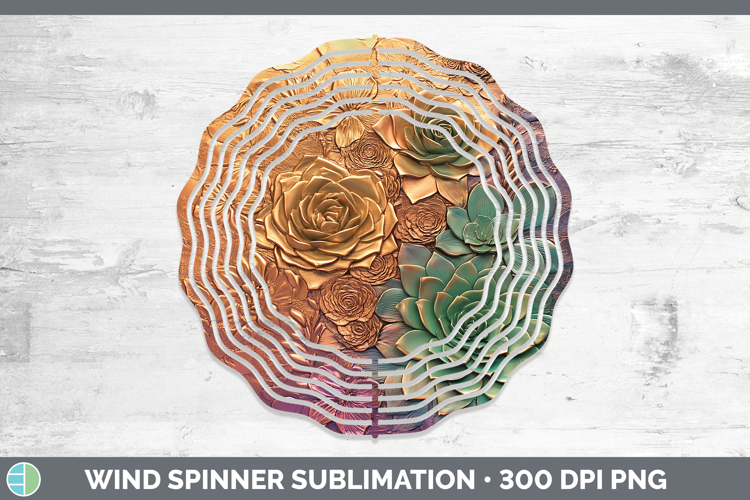 Best Sellers 02 Copper Relief Succulents Wind Spinner Sublim