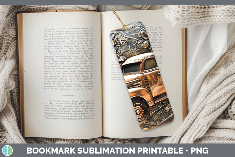 Best Sellers 02 Copper Relief Vintage Truck Bookmark Sublima