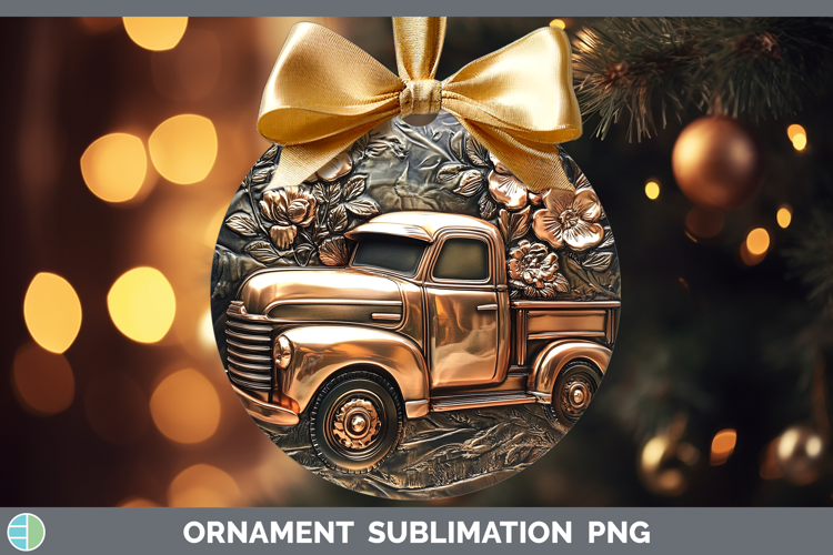 Best Sellers 02 Copper Relief Vintage Truck Ornament Sublima
